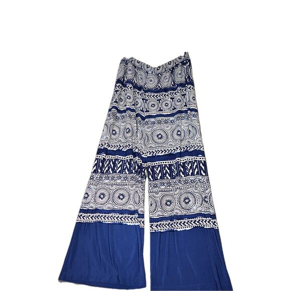 Chicos 3 Wide Leg Pull On Pants Palazzo Stretch Mulitcolor Multi-pattern XL NWT - Picture 1 of 11